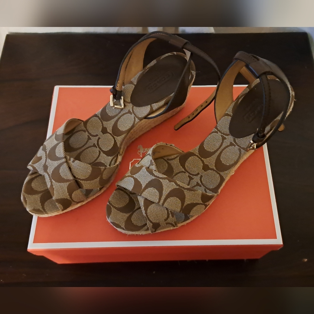 Authentic Coach Wedge sandles.